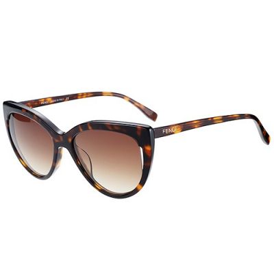 Fendi Vintage Havana Butterfly Frame High Quality Sunglasses Amber Lenses 