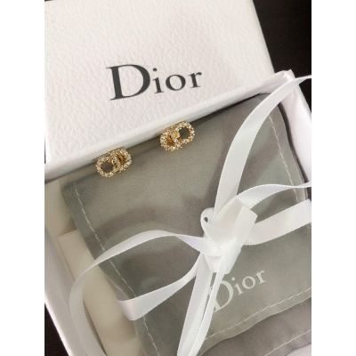 Christian Dior Diamond-Studded Gold Earrings CDJW011