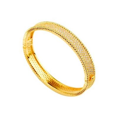 Van Cleef & Arpels Perlee Bracelet Diamonds Jewelry Replica 18kt Yellow Gold Medium Size