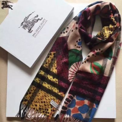 Burberry Multi-Colored Cashmere Scarves Serpentine Blossom Check Patterns With Tassels Soft Warm Street Fashion Unisex UK Sale