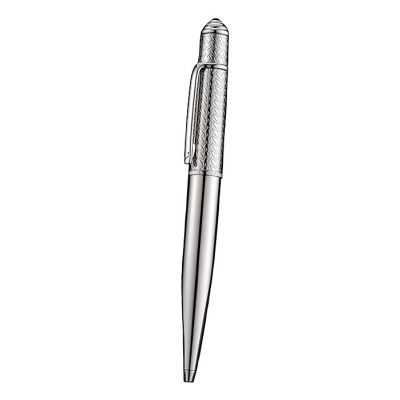 Cartier Logo Clamp Ring High End Silver Embossed Carving Ballpoint Pen 20107 Price List 