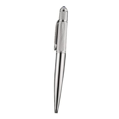 Hot Selling Cartier Patterned Design Upper Tube High Quality Silver Glossy Fake Ballpoint Pen 