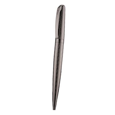 Christian Dior Dark Grey Horizontal Wave High End Ballpoint Pen With Logo Clip & Clamp Ring 