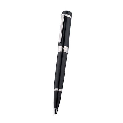 Hot Selling Rolex Silver & Black Lacquer Writing Style Ballpoint Pen With Logo Finial
