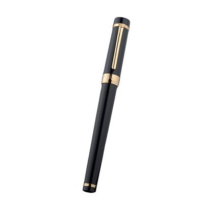 Rolex Logo Finial Luxury Yellow Gold & Black Lacquer Premium  Ballpoint Pen 
