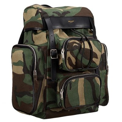 Hot Selling Saint Laurent Delave Camouflage Backpack Multiple Pockets Two Canvas Shoulder Straps 