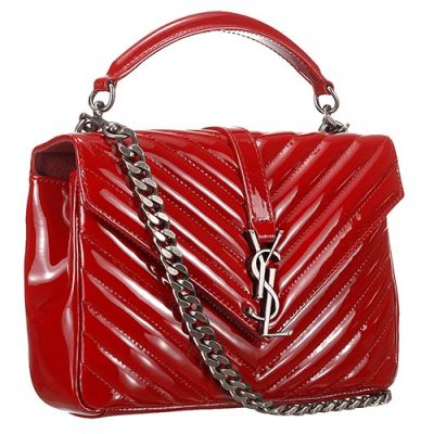  Saint Laurent Monogram Shoulder Bag Detachable Leather And Chain Shoulder Strap Leather Dark Red